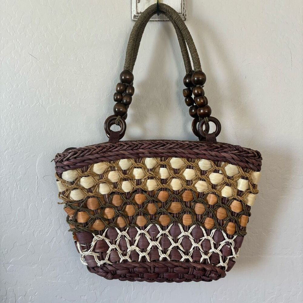 Wicker and beaded artsy bag - Picture 6 of 6